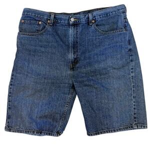 Mens Levi's Blue Denim 505 Regular Fit Medium Wash Jean Shorts Jorts 40